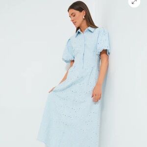 NWT XXL Tuckernuck Baby Blue Airy Eyelet Maxi Dress $298 BEAUTIFUL SOLD OUT